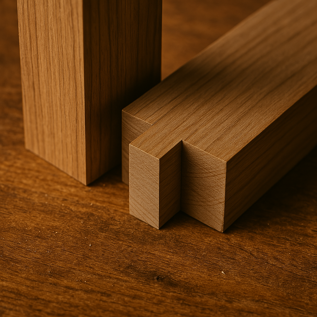 Macro shot of a perfectly cut dovetail joint, representing mastery and attention to detail.